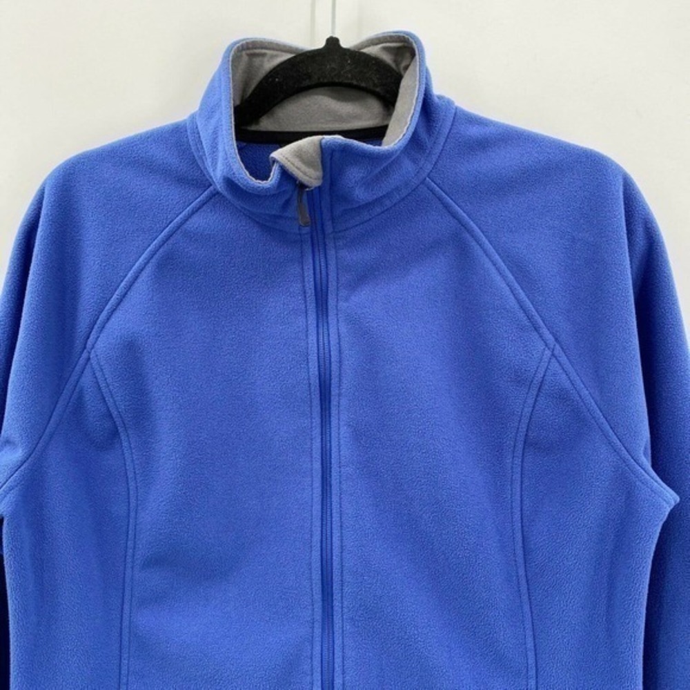 Lands End Women's Fleece Mid Weight Full Zip Jacket Blue Size M Zip Up Pockets - Picture 2 of 12